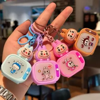 Kawaii Labubu Ночной светильник Кукла Брелок Студенческий школьный ранец Сумка Украшения Украшения Брелоки небесно-голубой