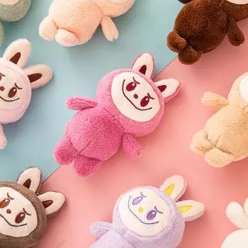 Kawaii Labubu плюшевая кукла брелок кулон мультфильм милая плюшевая кукла рюкзак кулон игрушки мультфильм пара рюкзак кулон