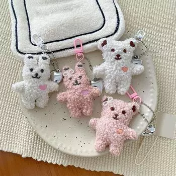 Kawaii Love Bunny Bear плюшевая игрушка милый мультфильм мягкая кукла брелок автомобильный ключ аксессуары рюкзак кулон для детей подарки as the picture