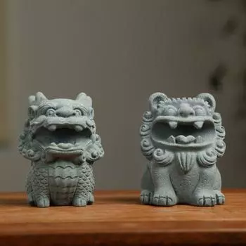 Kawaii Lucky Lion держатель для кистей Мини-статуэтка льва для аквариума Скульптура льва для аквариума Гостиная Style 1