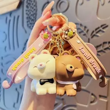 Kawaii Магнитный брелок для пары, рюкзак, кулон, мультяшная собака, брелок для ключей, муж, жена Style 2