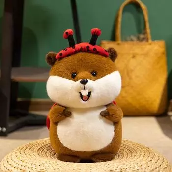 Kawaii Marmot Plush Toys Simulation Groundhog Cosplay Bee Ladybug Stuffed Animal Pillow Doll Birthday Gift Room Decoration 27cm