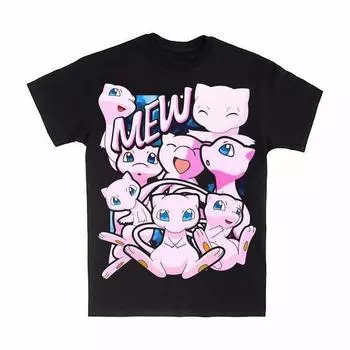 Kawaii Mew P0Kemon аниме кот мультфильм японская забавная футболка аниме вентилятор унисекс футболка S