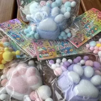 Kawaii милые кошачьи лапы, сжимающие игрушки, медленный отскок, декомпрессионная игрушка, снижение стресса, декомпрессия, детская игрушка для детей, сенсорные игрушки фиолетовый