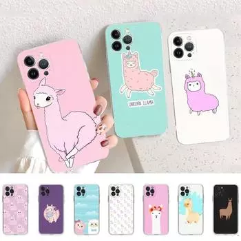 Kawaii милый чехол для телефона из альпаки, мягкий силиконовый чехол для iphone 14 13 12 11 Pro Mini XS MAX 8 7 6 Plus X XS XR 6plus or 6s plus