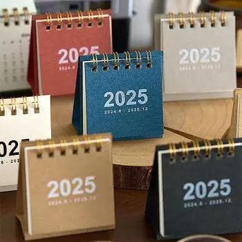 Kawaii Мини Простой Маленький Настольный Календарь Портативный Календарь План Дырокол Настольное Украшение Ежедневный Ежемесячный Ежегодный Планировщик Подарки A6