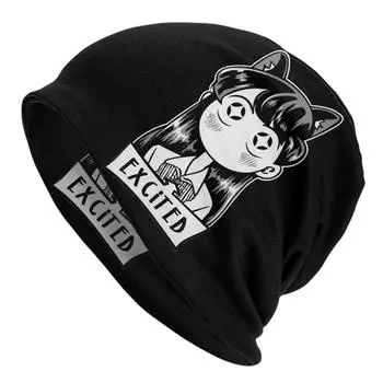 Kawaii Miss Komi Excited Капот Шапка Goth Street Skullies Шапочки Шапки Коми Сан Аниме для Женщин Унисекс Вязаная Шапка Весенняя Кепка двойного назначения One Size