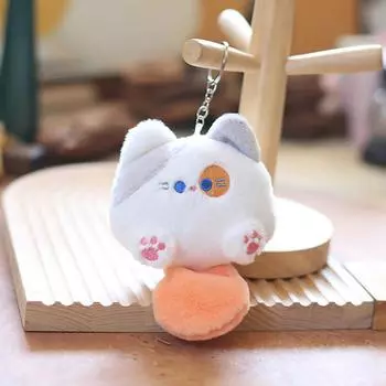 Kawaii Мягкая игрушка-животное Маленькая кошечка Брелок Плюшевая сумка Автомобильный брелок-подвеска DIY Брелок Детские мягкие игрушки-животные кофейный