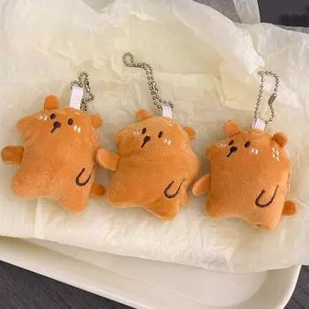 Kawaii мультфильм мягкий милый пищащий медведь плюшевый брелок кулон мягкая плюшевая кукла игрушка подвеска амулеты украшения аксессуары подарки
