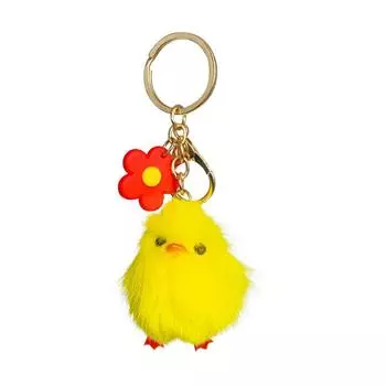 Kawaii мультфильм плюшевый брелок пушистая сумка украшения мода плюшевый цыпленок брелок дети purple flower