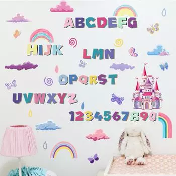 Kawaii мультфильм розовый креативный замок принцессы настенная наклейка для гостиной спальни детский фон настенная декоративная наклейка домашний декор