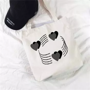 Kawaii мультяшный ретро-принт, женская повседневная шикарная женская сумка без молнии, новая модная белая парусиновая сумка большой вместимости, новая готическая сумка на плечо. 24*26cm