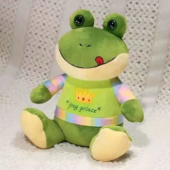 Kawaii Musical Frog Plush Toy Stuffed Animal Soft Plushie Fat Frog Pillow Cushion Creative Toys for Birthday Gift Home Decor about 27cm