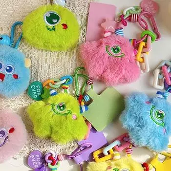 Kawaii One Big Eye Monster Plush Pet Lovers Брелок Подвеска Пары Брелок Подвески Автомобильный Брелок