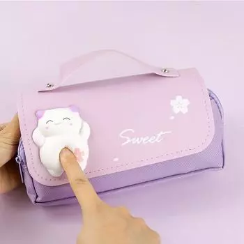 Kawaii пенал милый мешочек большой емкости сумка для хранения ручек декомпрессионные креативные корейские канцелярские принадлежности школьные принадлежности для девочек