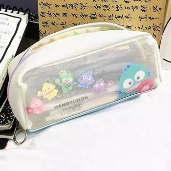 Kawaii пенал мультяшный милый полупрозрачный красочный детский мешок для хранения канцелярских принадлежностей сумка для ручек для девочек водонепроницаемый дизайн onesize