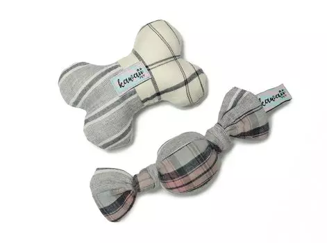 KAWAII pet Dog Sound Toy Candy Bone Chewing Сделано в Японии и набор, Звук, (Маленький, серый) серый