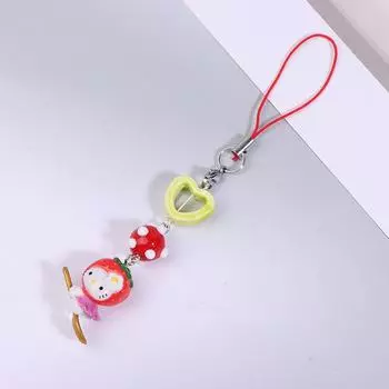 Kawaii Phone Chain Girl Style Cartoon Beaded Pendant Backpack Cute And Versatile Decoration