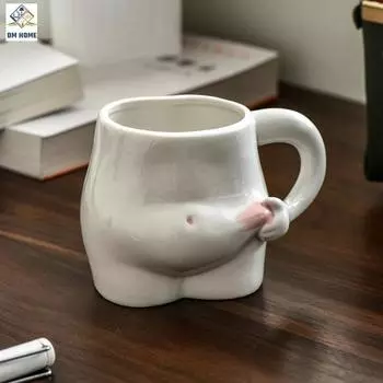 Kawaii Pinch Belly Керамическая кружка Милая кофейная чашка Молоко Чай Вода Чашки Креативная кружка Подарочная кружка Фарфоровые кружки для питья кофе Подарки about 320ml