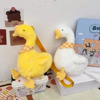 Kawaii плюшевая 3D сумка в форме гуся женская зимняя мягкая теплая женская симпатичная сумка через плечо для покупок женская сумка через плечо