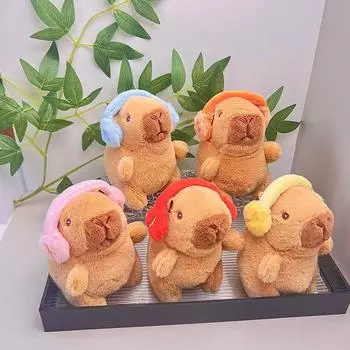 Kawaii плюшевая капибара брелок сумки подвеска подвесное украшение пушистая мягкая игрушка кукла автомобиль брелок подарки на день рождения розовый