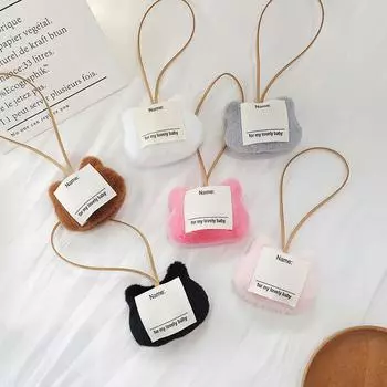 Kawaii плюшевая кошка кукла брелок детский сад ученик рюкзак бирка с именем кулон школьная сумка подвесное украшение детские подарки чёрный