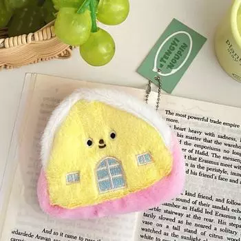 Kawaii плюшевая подвеска, симпатичная мини-сумка для наушников, портативный мультяшный плюшевый кошелек для монет, подарок на день рождения синий