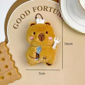 Kawaii плюшевый брелок-подвеска Capybara милый мультяшный брелок-подвеска Capybara еда креативный рюкзак украшения аксессуары подарки A3