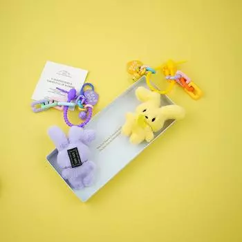 Kawaii плюшевый брелок с кроликом, милый мультяшный кролик, брелок в форме сердца, милая сумка, подвеска, автомобильный держатель для ключей для девочек, подарки
