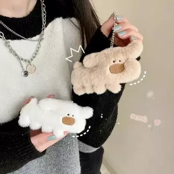 Kawaii плюшевый милый мультяшный брелок для собак, модный кулон в виде животного, автомобильный брелок, креативный рюкзак, украшения, аксессуары, подарки кофейный