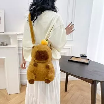 Kawaii Plushie Doll Capybara Plush Backpack Handbag Детская сумка Игрушка Сумка через плечо Мини-рюкзак Сумки Подарки для девушки