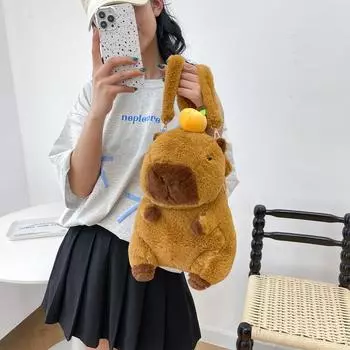 Kawaii Plushie Doll Capybara Plush Backpack Handbag Детская сумка Игрушка Сумка через плечо Мини-рюкзак Сумки Подарки для девушки