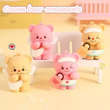 Kawaii подвеска Эмоциональный масляный медведь Слепая коробка Модель Декомпрессионная девушка Награда Студент Милый медведь Ручной подарок Украшения as the picture