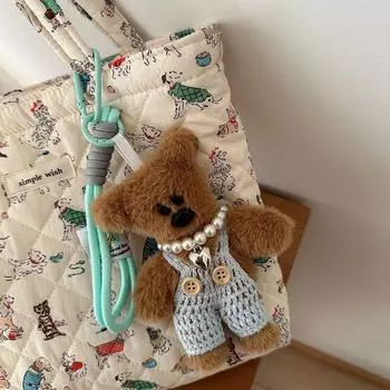 Kawaii Подвеска на рюкзак Милый милый автомобильный брелок для ключей Сумка-украшение Медведь Игрушка брелок для девочек розовый