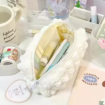 Kawaii Puffs пенал сумка косметическая сумка для девочек ручка сумка коробка милые корейские канцелярские принадлежности для офиса школьные принадлежности для студентов белый