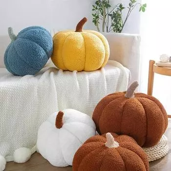 Kawaii Pumpkin Pillow Sofa Cushion Bedroom Decoration Kids Gifts Baby Soothing Hallowen Decoration Plushies Toys Outdoor Pillows 20CM белый