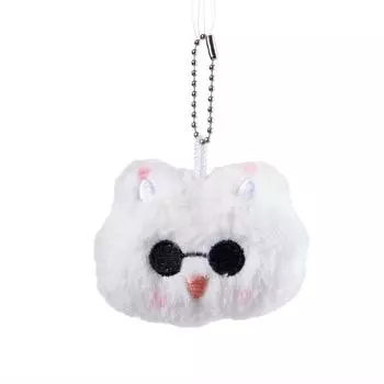 Kawaii Q-версия, аниме, пискливый кот, брелок с шариком, мультяшная плюшевая кукла, подвеска, брелок, милые игрушки, периферийные устройства в стиле аниме, подарки для фанатов