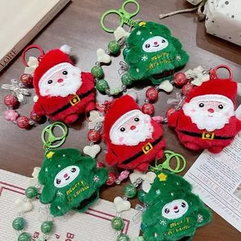 Kawaii Рождественская елка Санта-Клаус плюшевый брелок милая сумка кулон рюкзак подвесное украшение для пары рождественские подарки красный