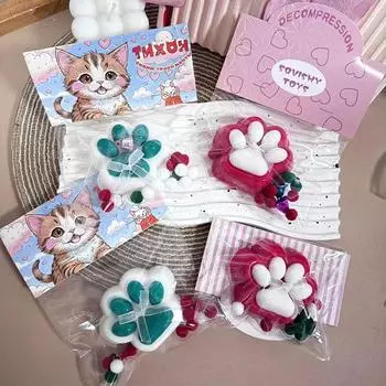 Kawaii Рождественская игрушка-коготь для кошки, мягкая игрушка-кошка, медленно восстанавливающаяся, антистрессовые игрушки для девочек, милые рождественские подарки A3