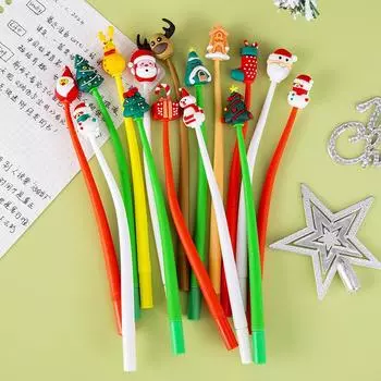 Kawaii Рождественские гелевые ручки Мультяшная рождественская елка Лось Санта-Клаус Ручки Shake Школьные канцелярские принадлежности Канцелярские товары для студентов Подарки A13