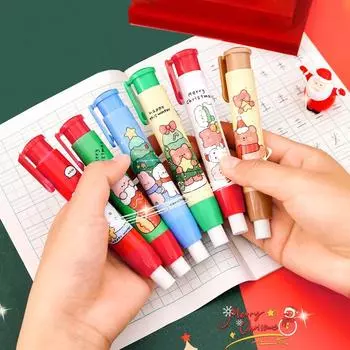 Kawaii Рождество Нажимной ластик Милый Письменный Рисунок Карандаш Ластики Студенческие Канцелярские Товары Детские Подарки Школьные Канцелярские Принадлежности