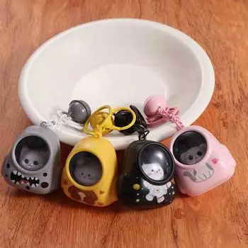 Kawaii Школьная сумка Подвеска Внешний вид школьной сумки Светодиодные фонари Брелок Брелок Брелок Подвеска чёрный