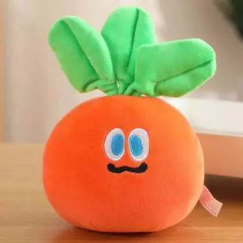 Kawaii Simulation Cartoon Carrot Plush Doll - Stuffed Toy Carrot Backpack Pendant Keychain Soft Home Decor 10cm