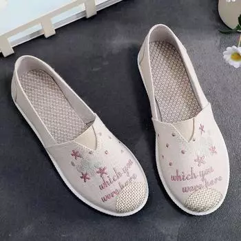 Kawaii Slip on Round Toe Милые женские туфли Женская обувь Холщовые эспадрильи Розовые 39 Городские тенденции 2024 Летняя легкая ходьба 35
