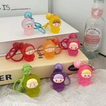 Kawaii смоляной 3D фрукт кукла колокольчик брелок сумка кулон милый сладкий фрукт автомобиль брелок маленькие подарки креативный брелок пара кулон