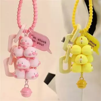 Kawaii Stacked Cartoon Pig Creative Student Пара Рюкзак Подвесной Декор Чехол Для Мобильного Телефона Ремешок Подвески 1