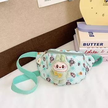 Каваии Сумка через плечо Детская нагрудная сумка Мультяшный милый рюкзак Повседневный уличный кошелек Поясная сумка Подарок зелёный