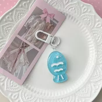 Kawaii Taiyaki брелок милый маленький брелок с рыбкой прекрасный школьный рюкзак кулон чехол для наушников подвесное украшение пара подарки синий