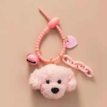 Kawaii Teddy Dog Plush Pet Lovers DIY Keychain High Quality Cushion Couples Keyring Charms Car Keychain Wholesale