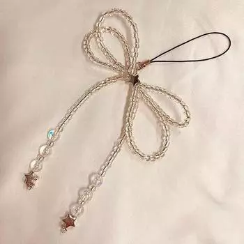 Kawaii телефонные подвески кулон милый бисерный бант брелок аксессуары для Ccd камеры школьный рюкзак кулон милый подарок для девочки ONESIZE